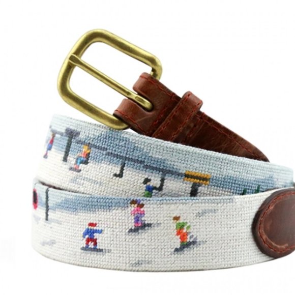 Smathers and Branson Ski Scene Needlepoint Belt 44 (NWT) - Picture 1 of 3